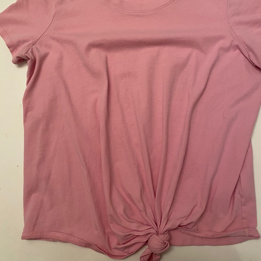 Madewell Pink Crew Neck Knot Tee